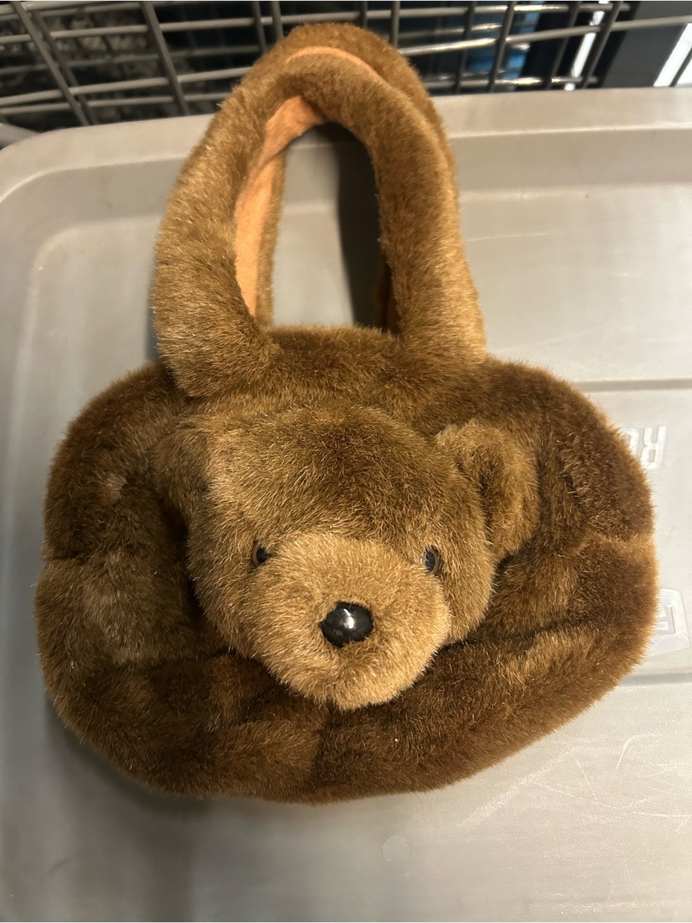 Plush Brown Bear Dolls Kill novelty adorable Handbag - Soft Faux Fur